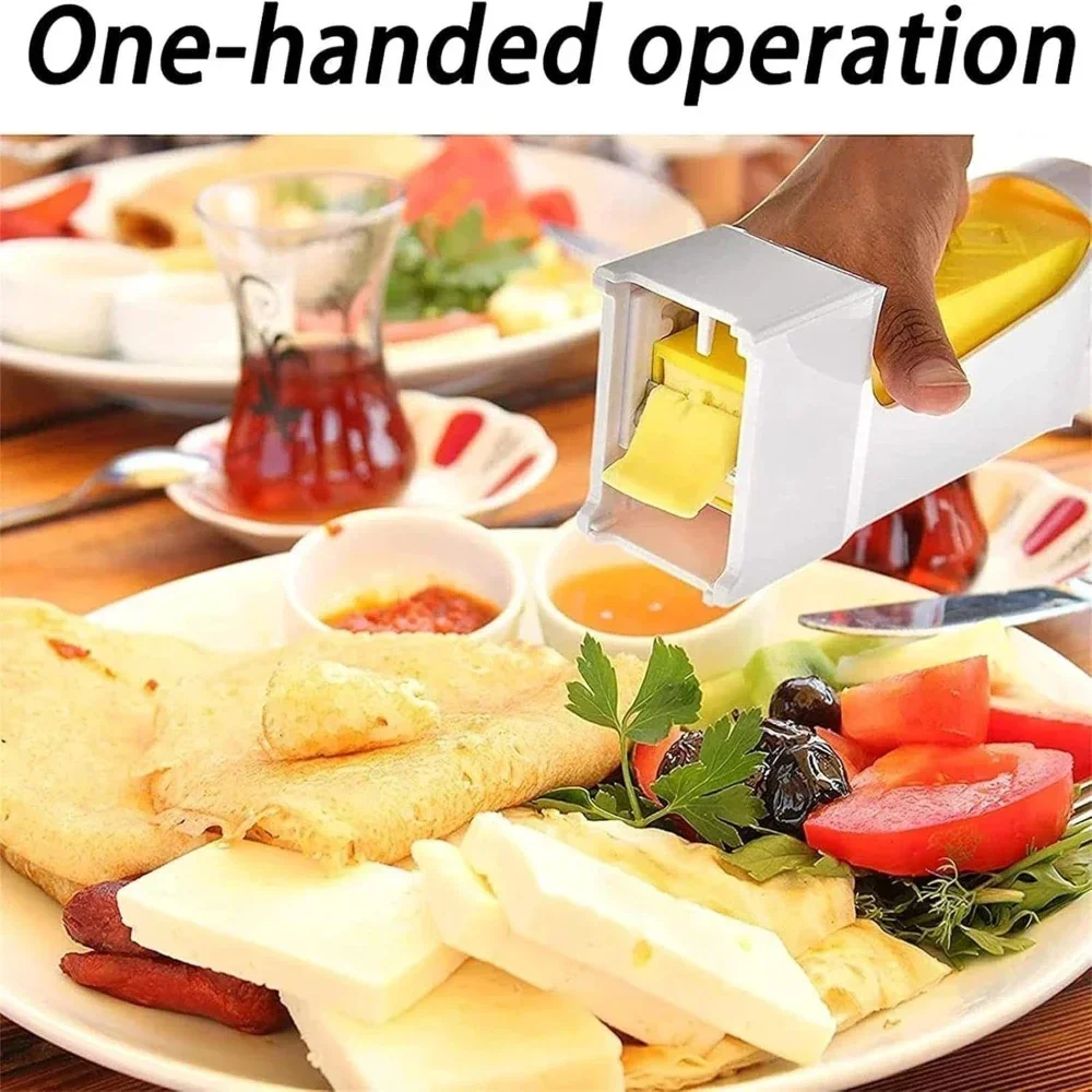 One-Click Butter Slicer Stainless Steel Blade Kitchen Tools to Keep Butter Stick Fresh for Quickly Making Bread Cakes Cookies