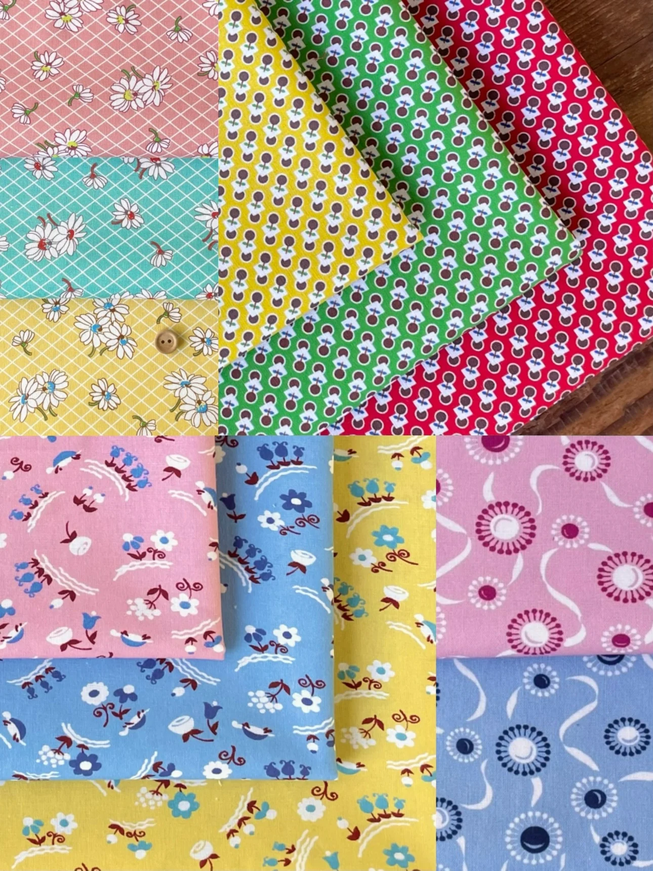

Handmade DIY Patchwork Cotton Fabric Retro Sle Home Feedsa Series 36 Flower Basket Pattern Doll Clothes Material