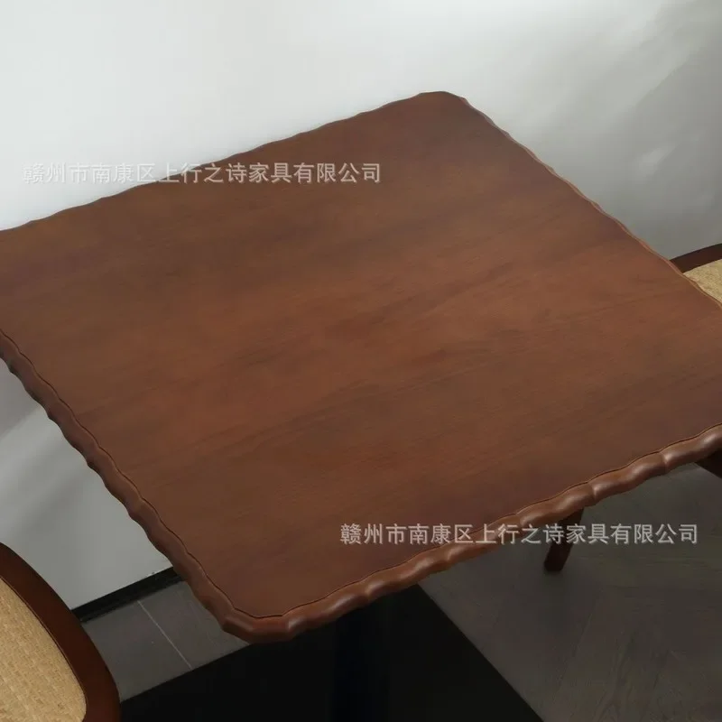 Vintage American Retro Cross Back Dining Chair Set Wooden Cafe Restaurant Table And Chairs Furniture For Coffee Shop Bar Pub