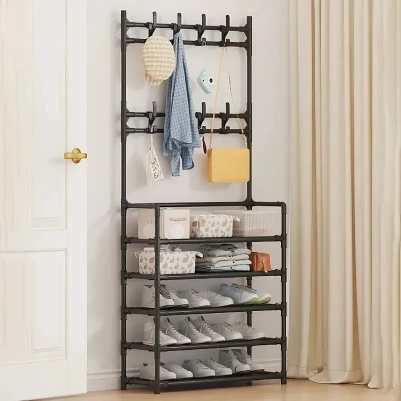 Multi-layer Shoe Rack Floor Clothes Hat Hanger Simple Shoes Hats Racks Coat Storage Pendants Load-Bearing Living Room Organizer