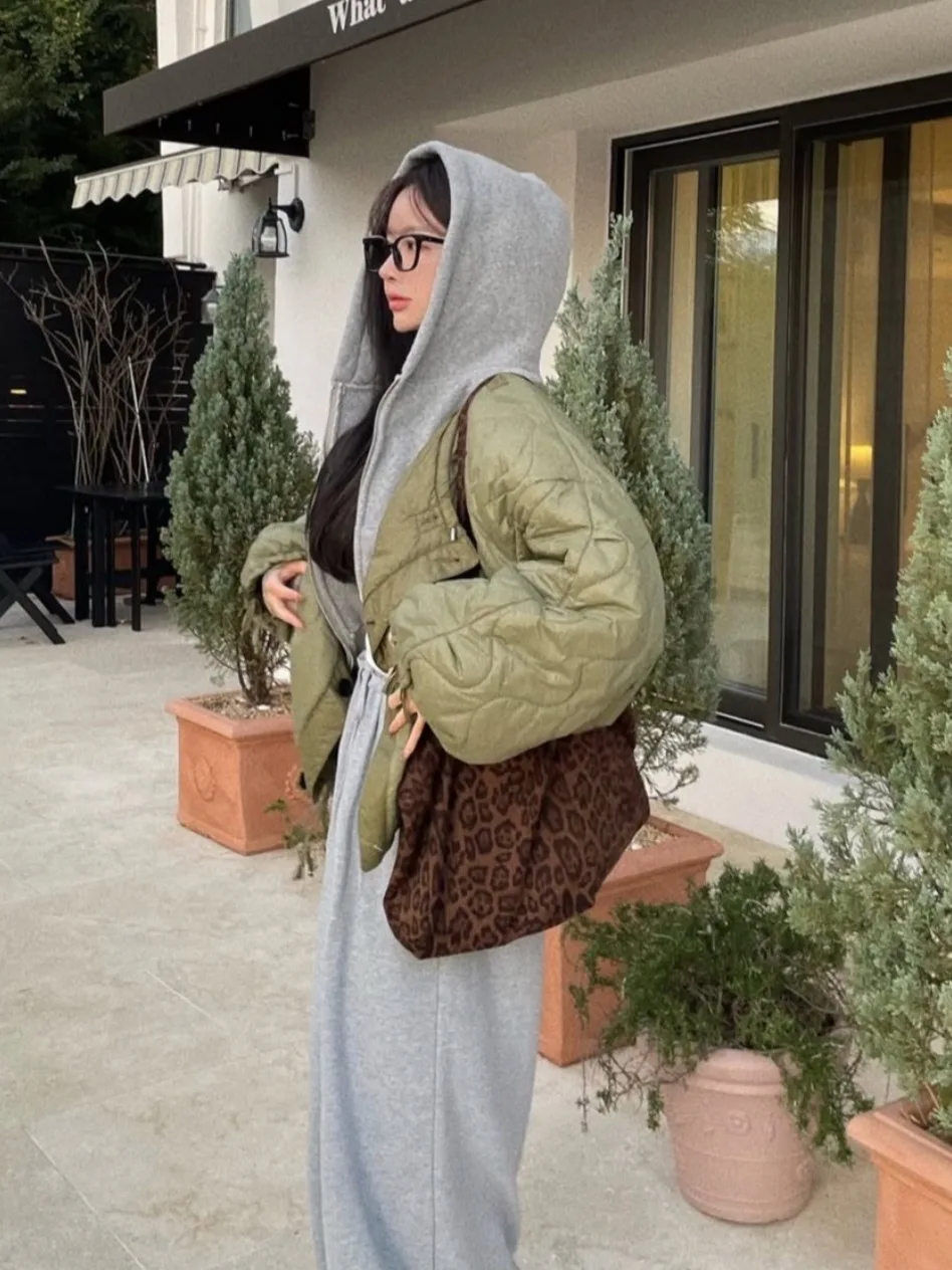 Autunno Inverno New Sle Retro rotondo Ne Loose Lazy Flight Jaet Capispalla in cotone Donna Chic Design Sense Abiti in cotone