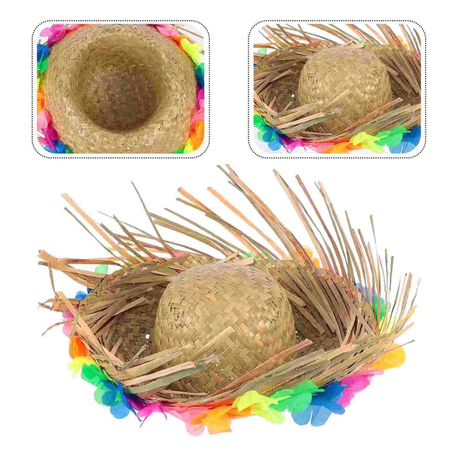 Hawaiian Hat Fancy Dress Costume Men Sun Visor Party Decor Straw Summer Accessories Woman