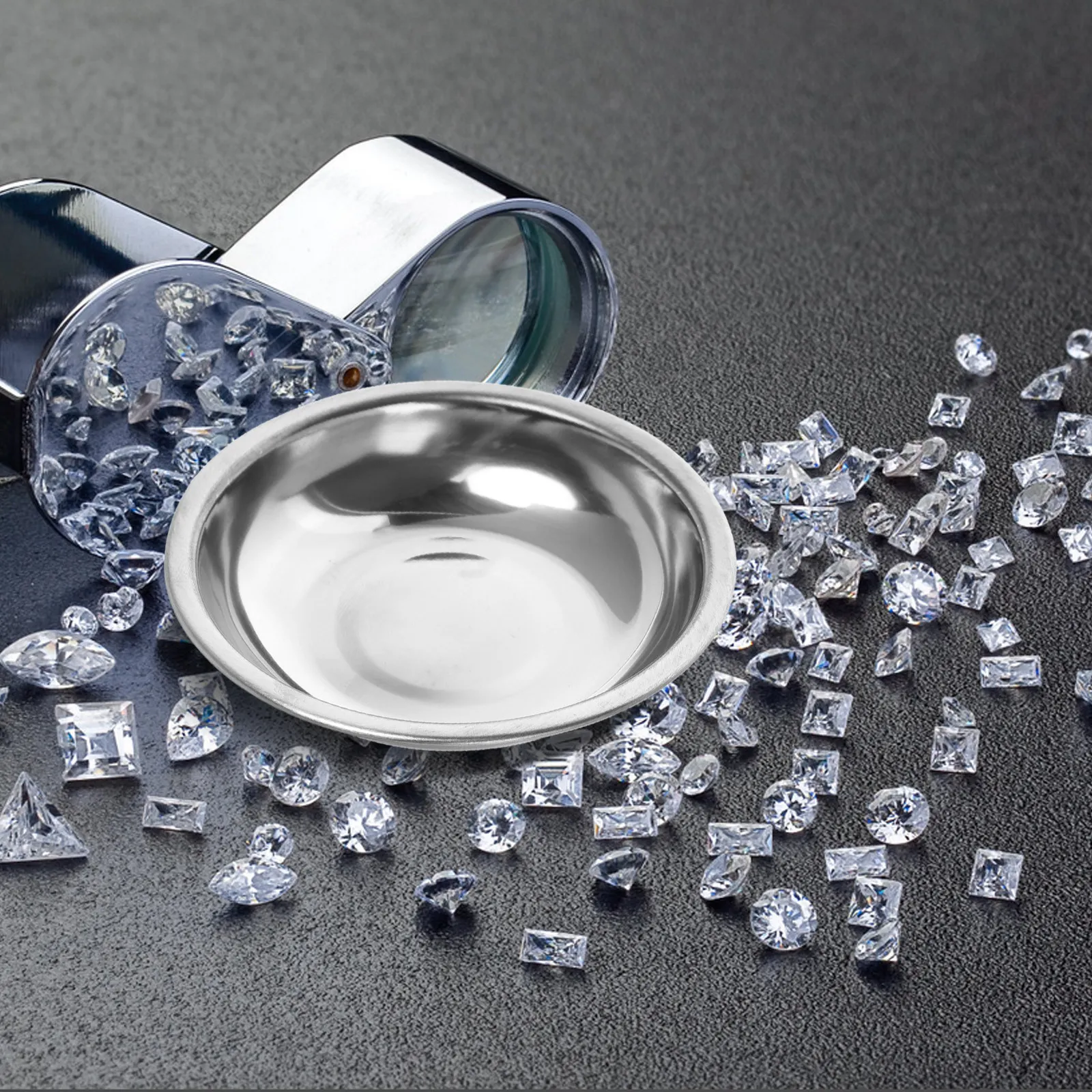 4Pcs Stainless Steel Jewelry Scale Pans Precision Weighing Trays Rhinestones Small Jewelry Weighing Tray Replacement