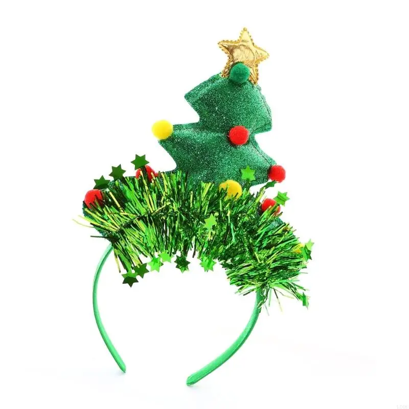 مهرجان النسيج هيرباند شجرة عيد الميلاد الديكور موضة إكسسوارات الشعر للأطفال البالغين عطلة الحدث والأزياء Y166 #4