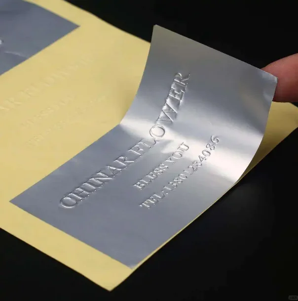 Adesivi personalizzati in rilievo argento opaco, etichette con logo, confezione avanzata in rilievo 3D, adesivi per buste di candele