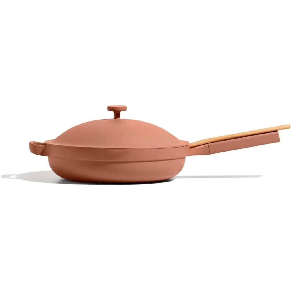 

12.5 Multipurpose Nonstick Cookware with Wooden Handle and Lid, Safe for Induction and Oven Use up to 450°F