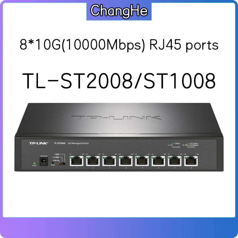 Tp-Link TL-ST2008 Alle 10 Gigabit Ethernet Switch 8*10Gbps Rj45 Poort Netwerk Plug And Play 10gbe 10000Mbps 10G St1008 Upgrade