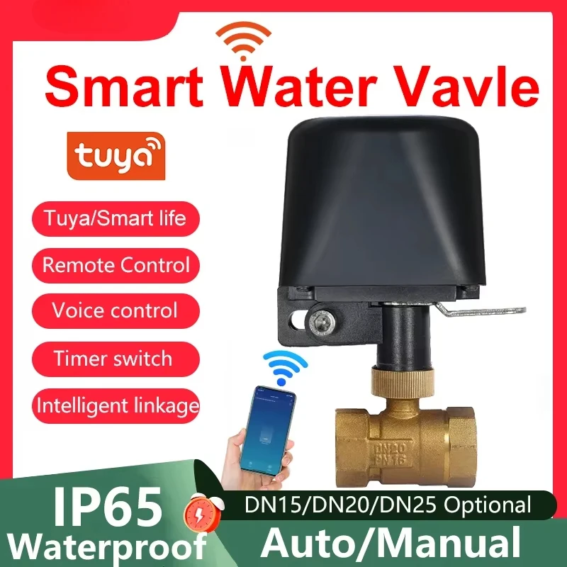 Smart WiFi Zigbee Gas Water Valve DN15 DN20 DN25 Stop Check Valve IP65 Timer Wireless Switch Works with Alexa
