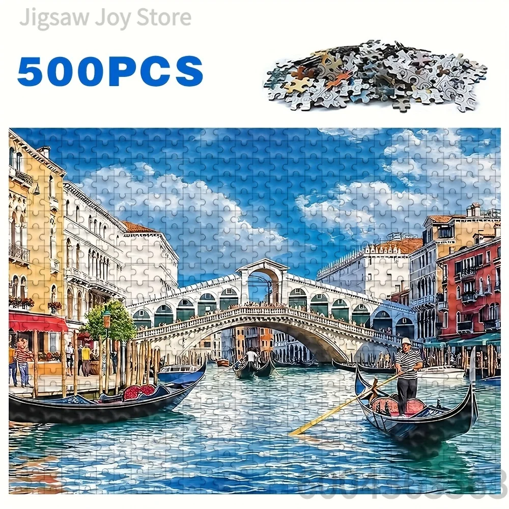 Beautiful Landscape Oil Painting Style Mosaic Puzzle Stress Relief Desktop Ornament Hobby Collection For Adults