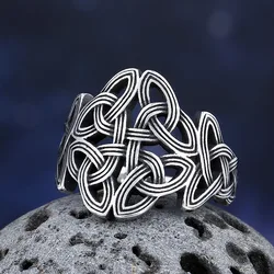 Fashion Good Polished 2024 New 316L Stainless Steel Fashion Viking Norse Celtic Knot Rings Men Vintage Jewelry Boyfriend Gift