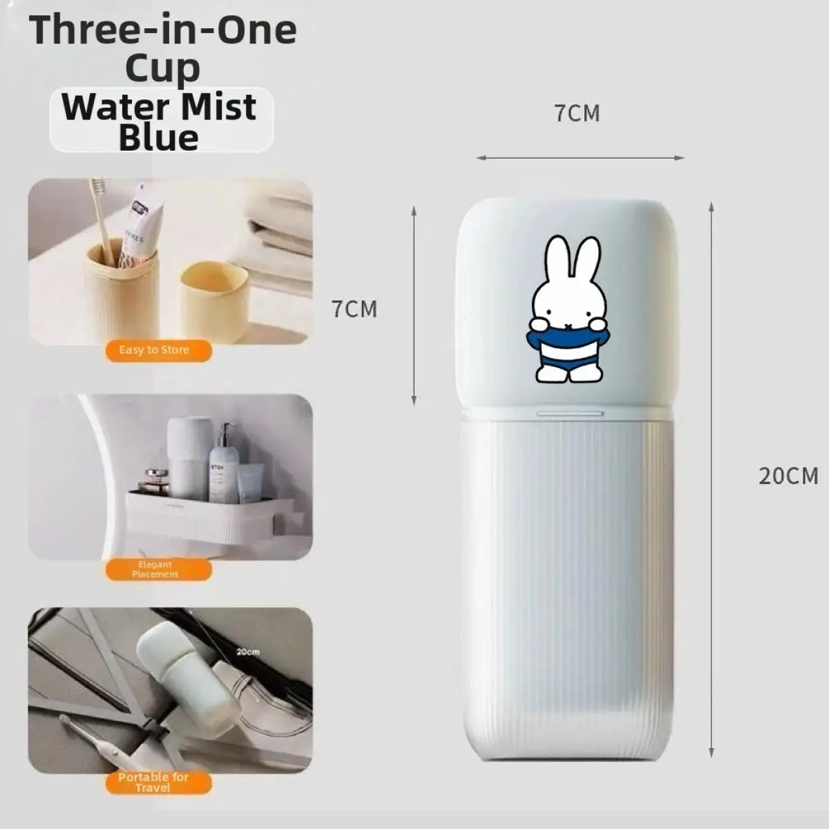 Miffy Cartoon Cute Pattern Tazza per collutorio specifica da viaggio Set di stoccaggio portatile per spazzolino e dentifricio Articoli per la casa Kawaii