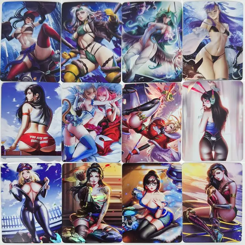 Anime Goddess Story DIY ACG Game Collectible Cards Jinx Ahri Mai Shiranui Tifa Kanroji Mitsuri Lisa Toys for boys Birthday Gift