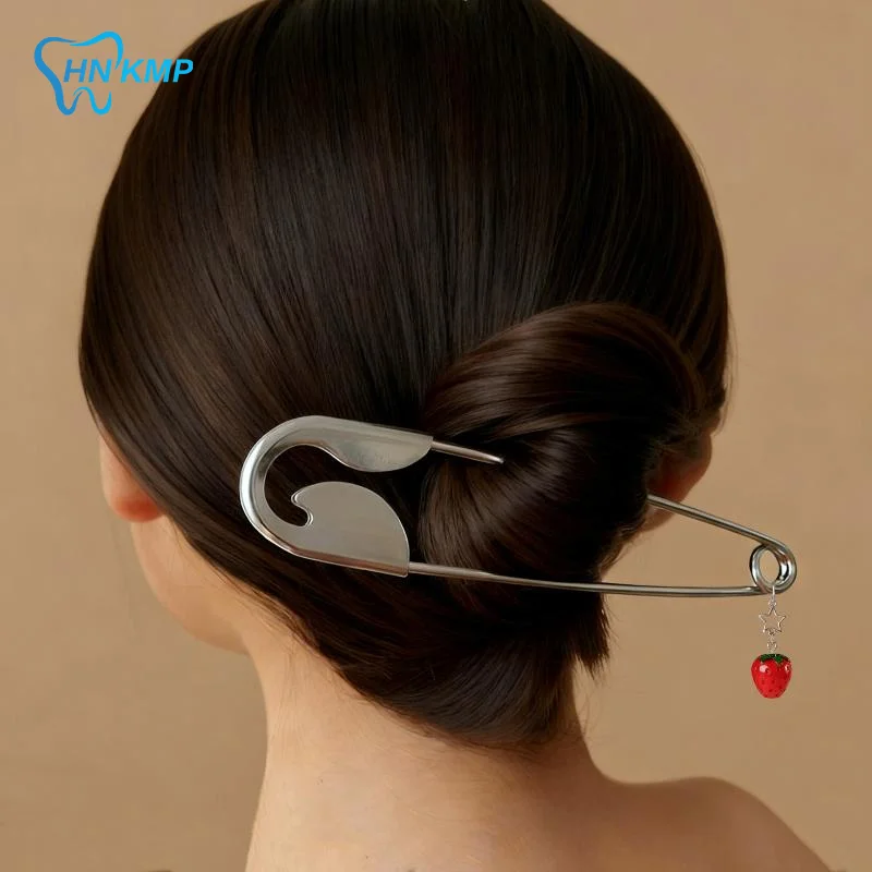 Trendy Safety Pin Hair Clip with Durable Metal Construction and Pendant for Stylish Everyday Hairstyling