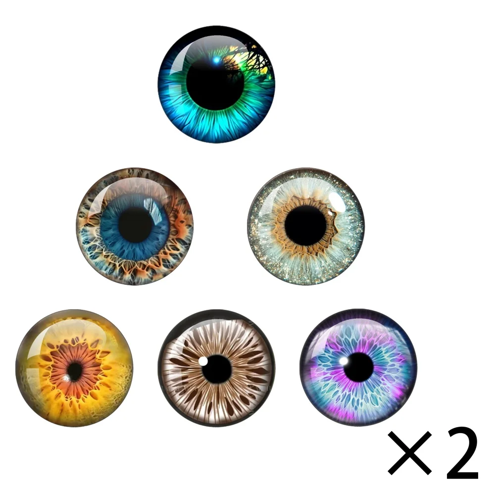 Dragon Eye Glass Eyes Cabochons Round 10MM-40MM Round  Dragon Eye Dragon Cat Eye Toys DIY Jewelry Accessory MIX Pupil Eye Cameo