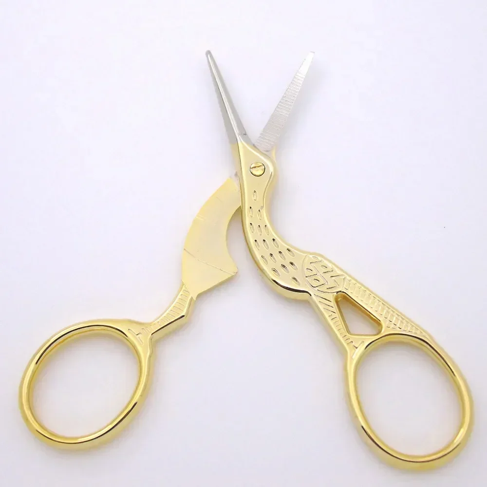 1Pcs Retro Classic Gold Stork Sewing Scissors Trimming Craft Gold Sewing Crane Tailor Handicraft Tool