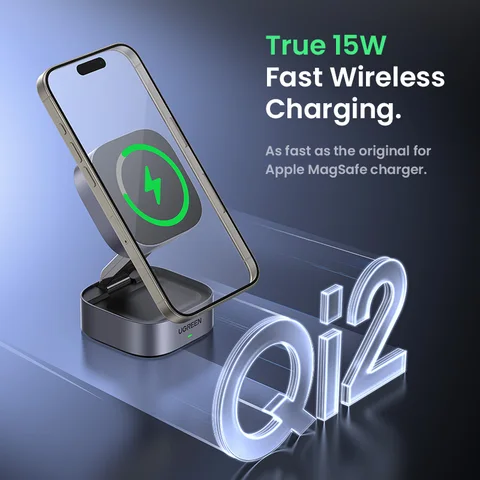 UGREEN Магнитная беспроводная зарядная станция 15W для iPhone и AirPods — изображение продукта