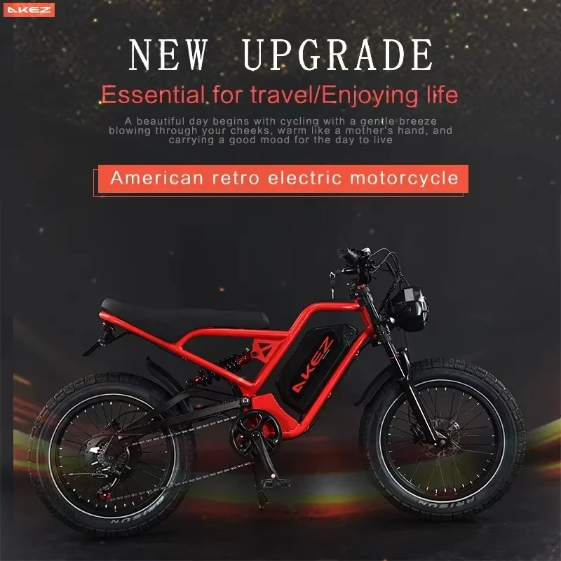 Electric Bicycle AKEZ 1500W Motor 52V25AH Battery adult E-bike Hydraulic Brake mountain Off-road 20*4.0 Inch Fat Electric Bike