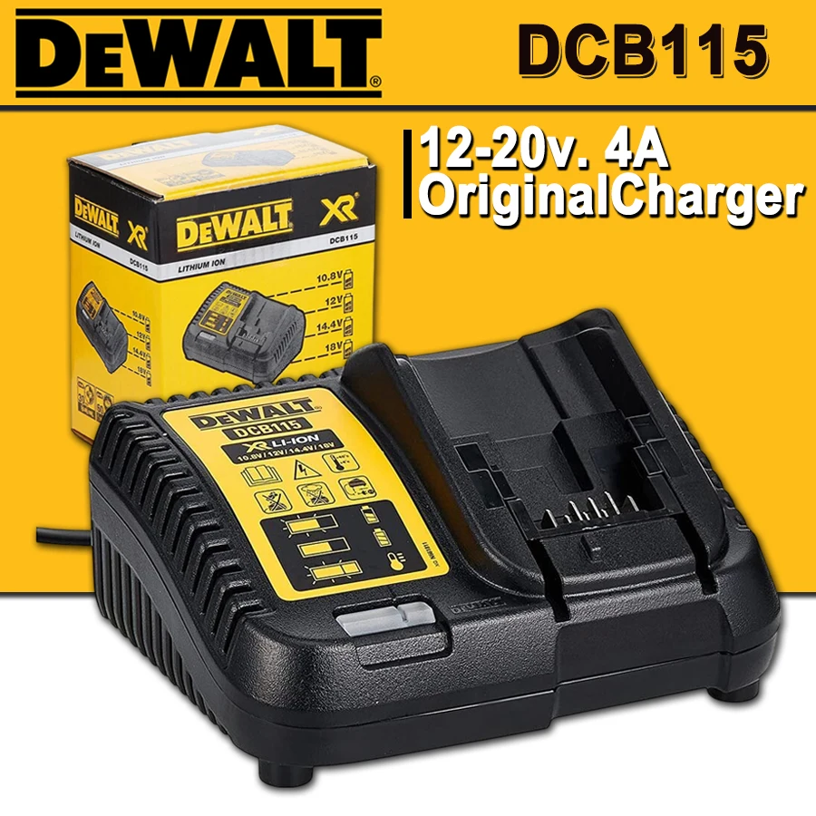 

DEWALT DCB115 Battery Charger Lithium-Ion Charger 12V-20V 4A LED Indicator Universal Charger Power Tool Accessories