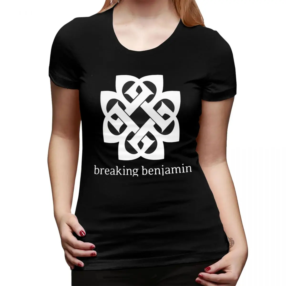 Arte - Breaking Benjamin Premium Camiseta para mulheres O-pescoço Streetwear Camisetas femininas Camisetas curtas de verão