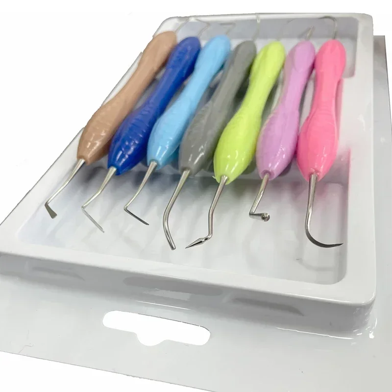

5/7Pcs Dental Composite Resin Filling Spatula Restoration Spatula Silicone Handle Aesthetic Restoration Tool Dental Tool
