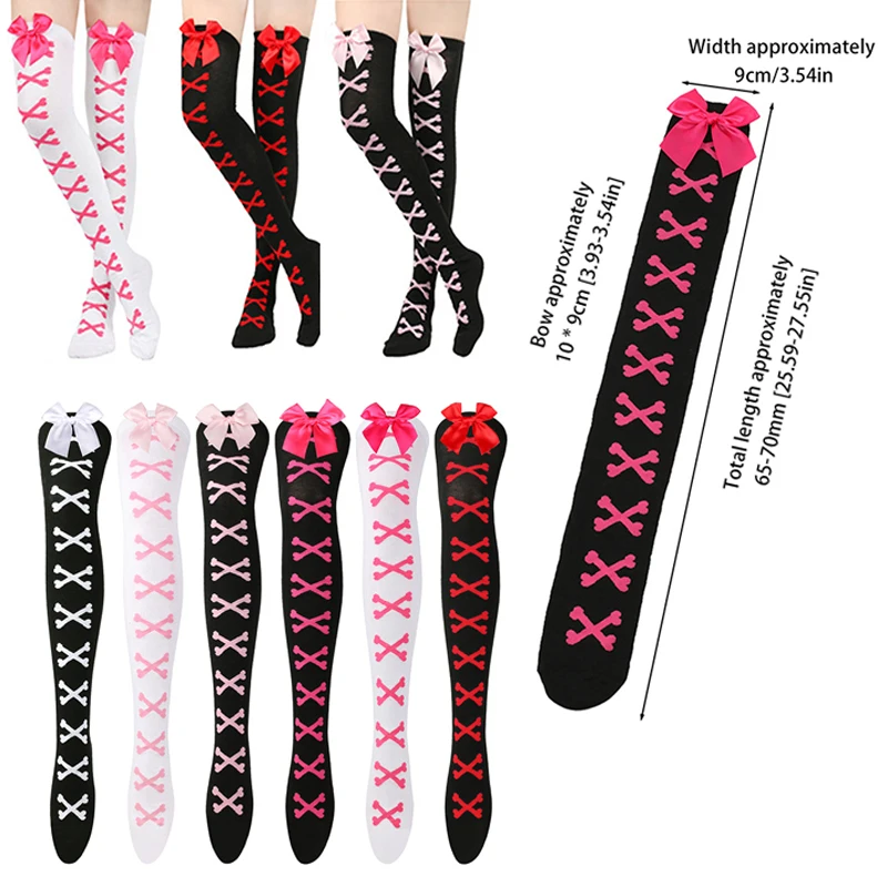 〔CC88〕Christmas Stockings Red Green Striped Pantyhose Stretch Leggings Party Costume Y2K Knit Knee-high Long Tights Socks