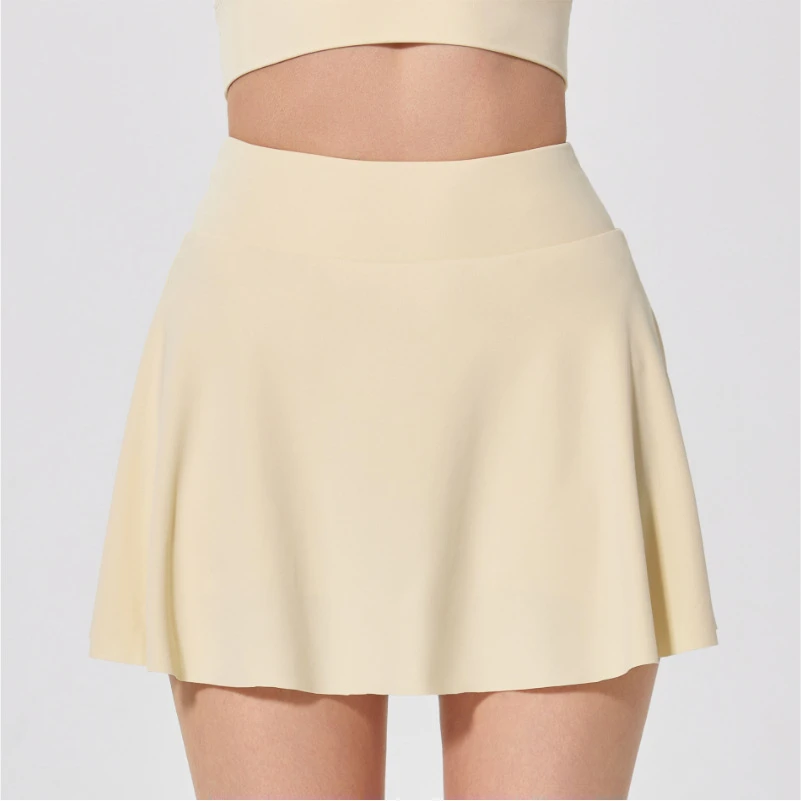 Women Tennis Skirts Fake Two-Piece Running Skorts Sports Skirts With Pocket High Waist Badminton Shorts Fitness Gym Skort Female