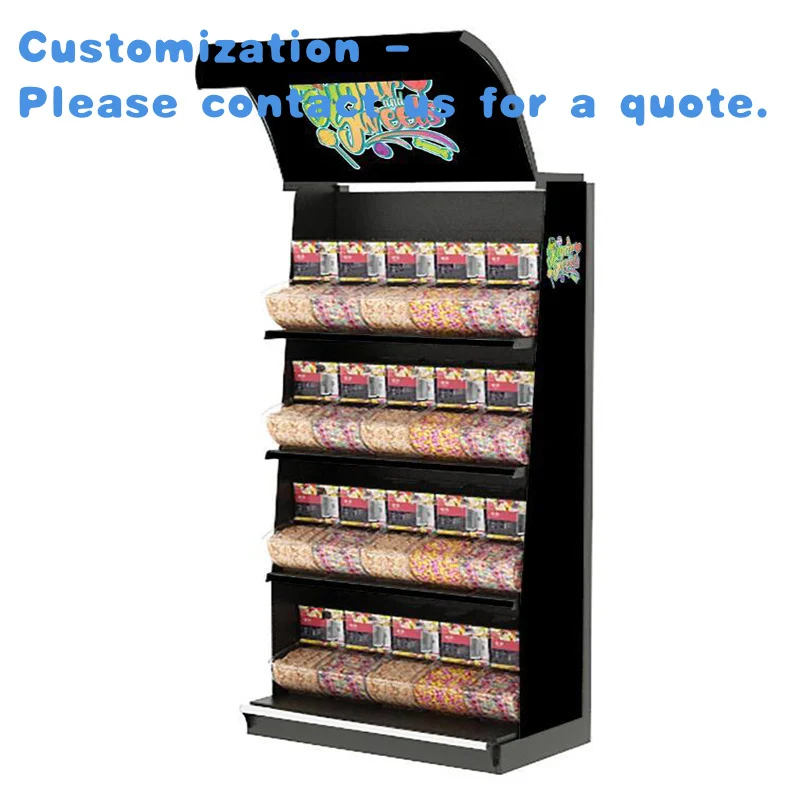 

custom.Customized Bulk Food Nut Grain Scoop Bin Shelf Candy Box Display Rack Candy Store Display Stand