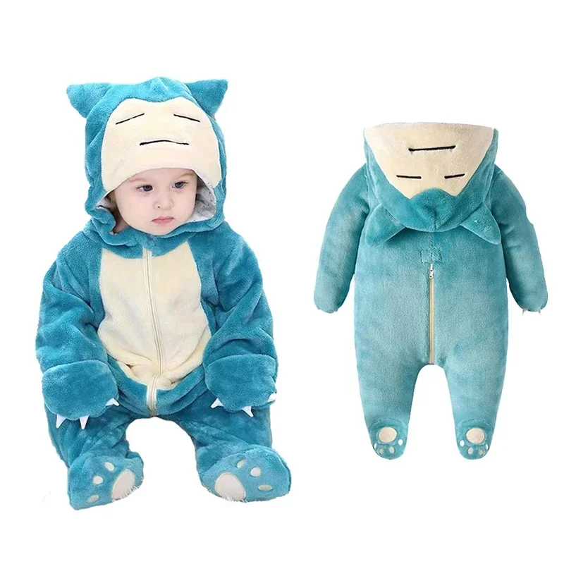 Kids Onesies Cartoon Kigurumi Snorlax One-Pijama Cosplay Costume For Halloween Infant Christmas Homewear Full Body Clothes