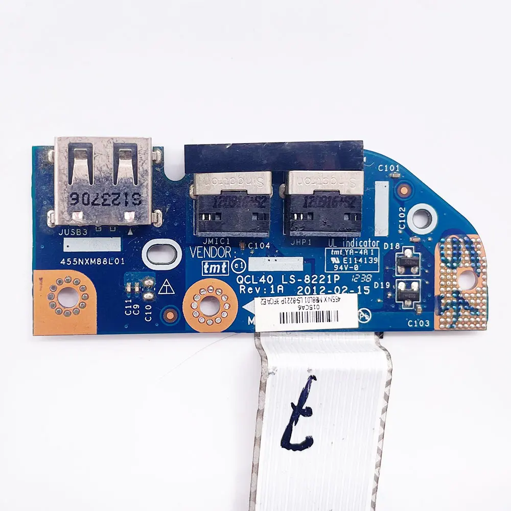 Untuk ASUS A45V K45V K45VD K45VJ K45VM A85V R400 R400V Laptop USB Audio Headphone Jack Board QCL40 LS-8221P