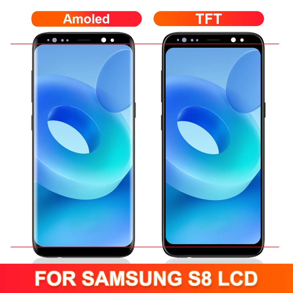 100% Tested New TFT S8 LCD For Samsung S8 Display G950 G950F SM-G950FD For Samsung S8 display Touch Screen Digitizer with Frame