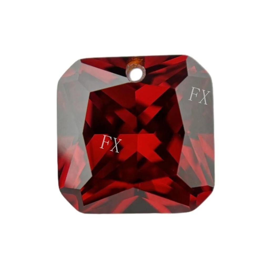 Женский драгоценный камень с отверстием, квадратная форма AAAAA, кубический цирконий, камень для изготовления ювелирных изделий 4x4 ~ 12x1 2, высокое качество