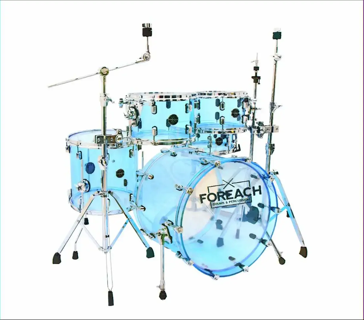 Seamless Clear Crystal Acrylic Drum Set