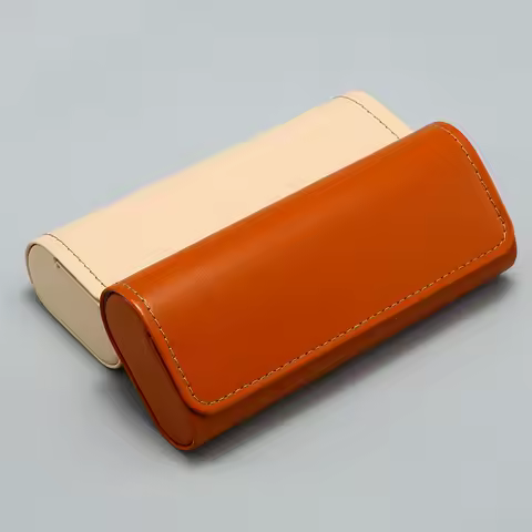 Rectangular Pu Leather Handmade Hard Shell Glasses Case Anti-Stress Glasses Storage Box