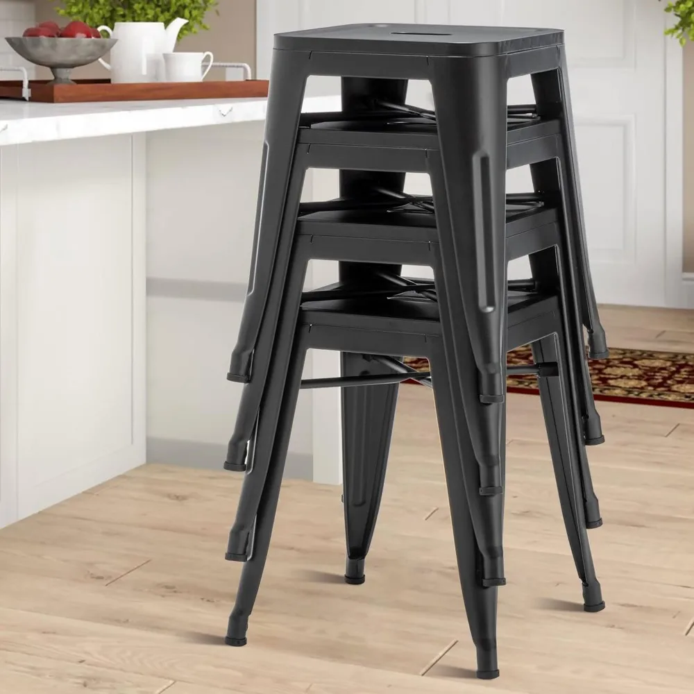 18 Inch Stools Backless Industrial Metal Bar Stool Kitchen Stackable Stools Short Stools School Classroom Stoo