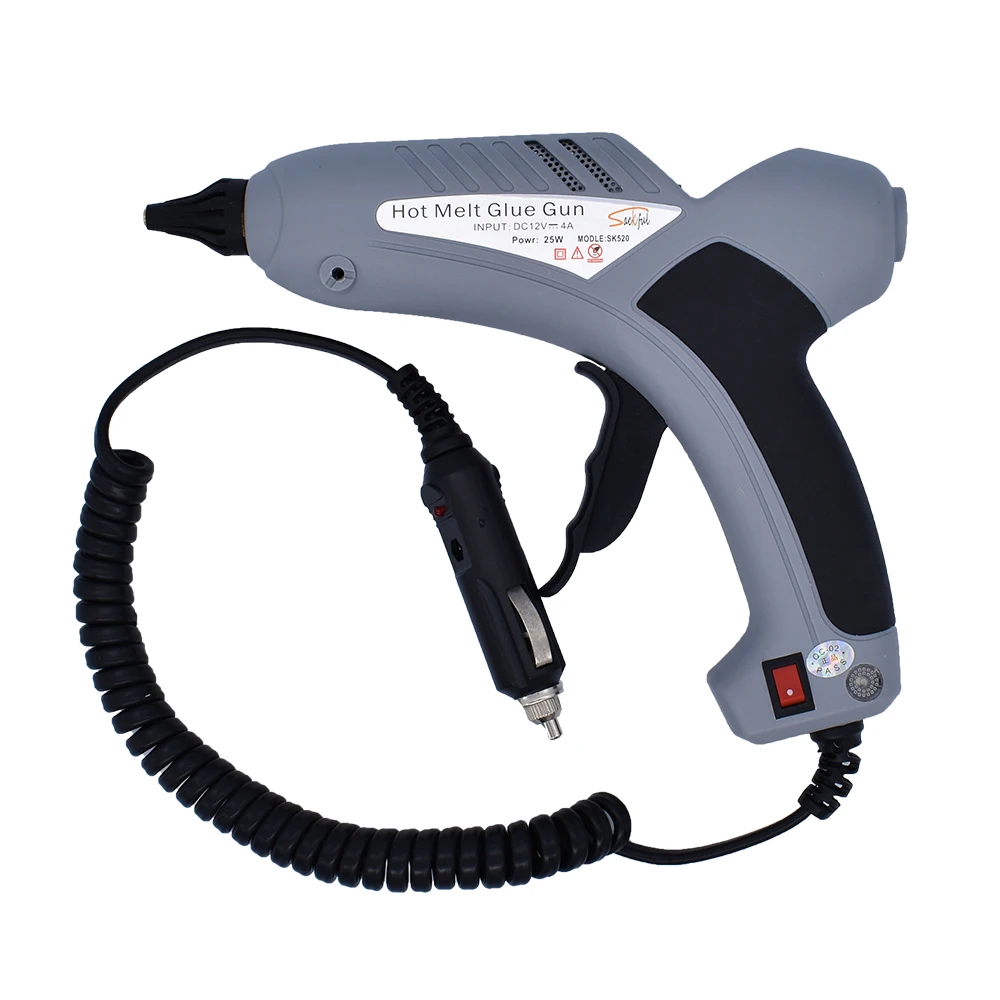 100W Car Universal Glue Gun for Dent Repair, Outdoor Use with Cigarette Lighter/Battery Clip Plug Safety DC 24V 11mm Glue Sticks