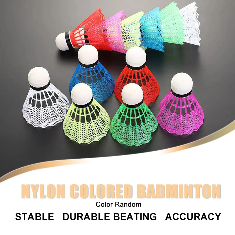 Bolas coloridas de badminton à prova de vento, 1 parte, plástico, borracha, para treinamento iniciante, cor, cor aleatória