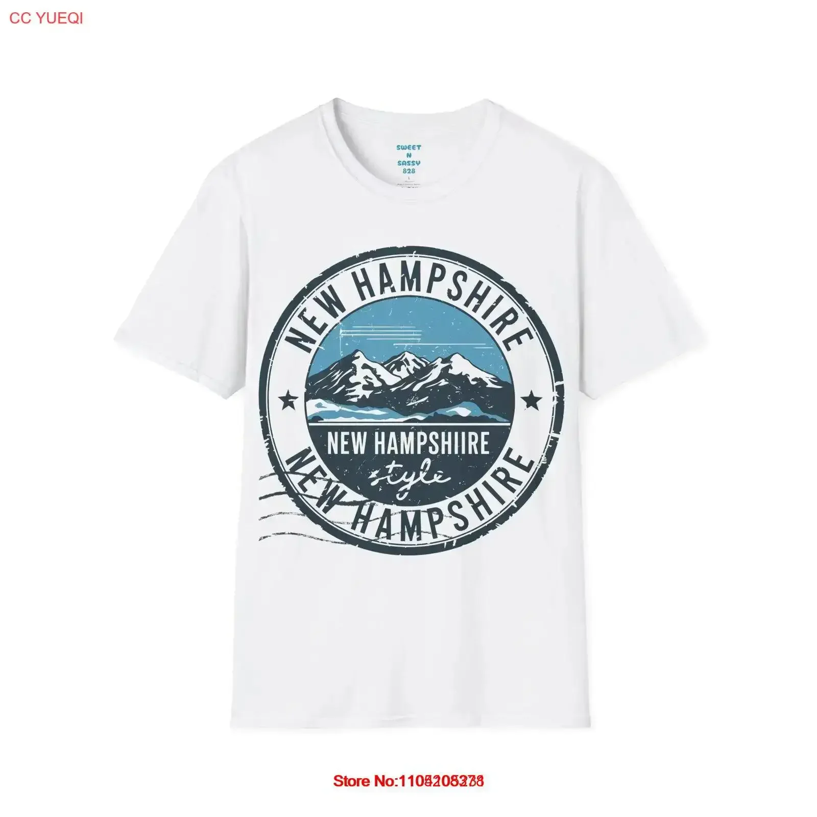 New Hampshire State T Shirt Celebrate the Granite vintage Washed streetwear fashion homme designer clothes Stylish Comfortable