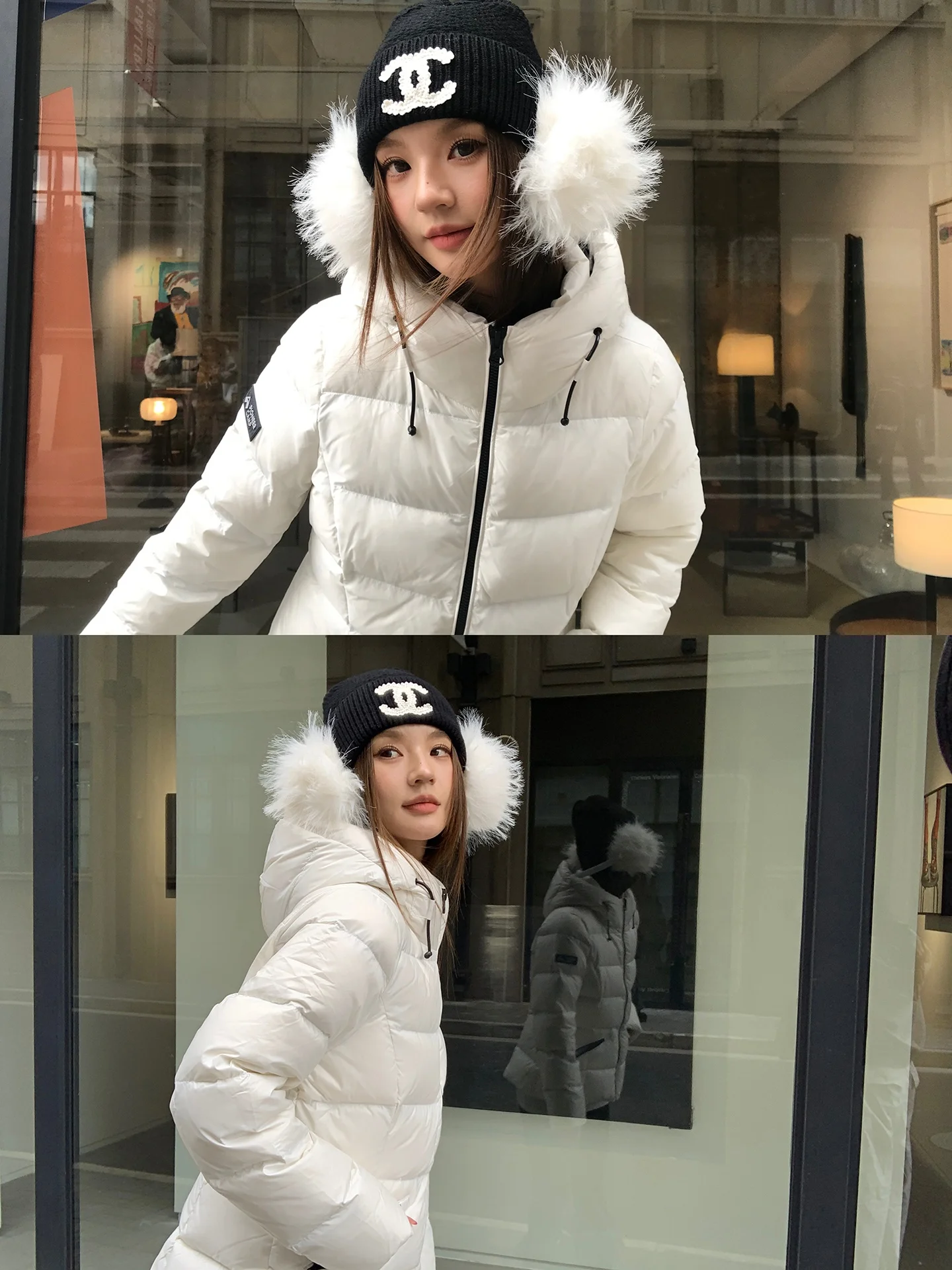 Chaqueta de Plumón para Mujer Estilo G, Invierno 2025, Nueva, Plumón de Pato Blanco, Abrigo Cálido con Capucha, Corte Recto...