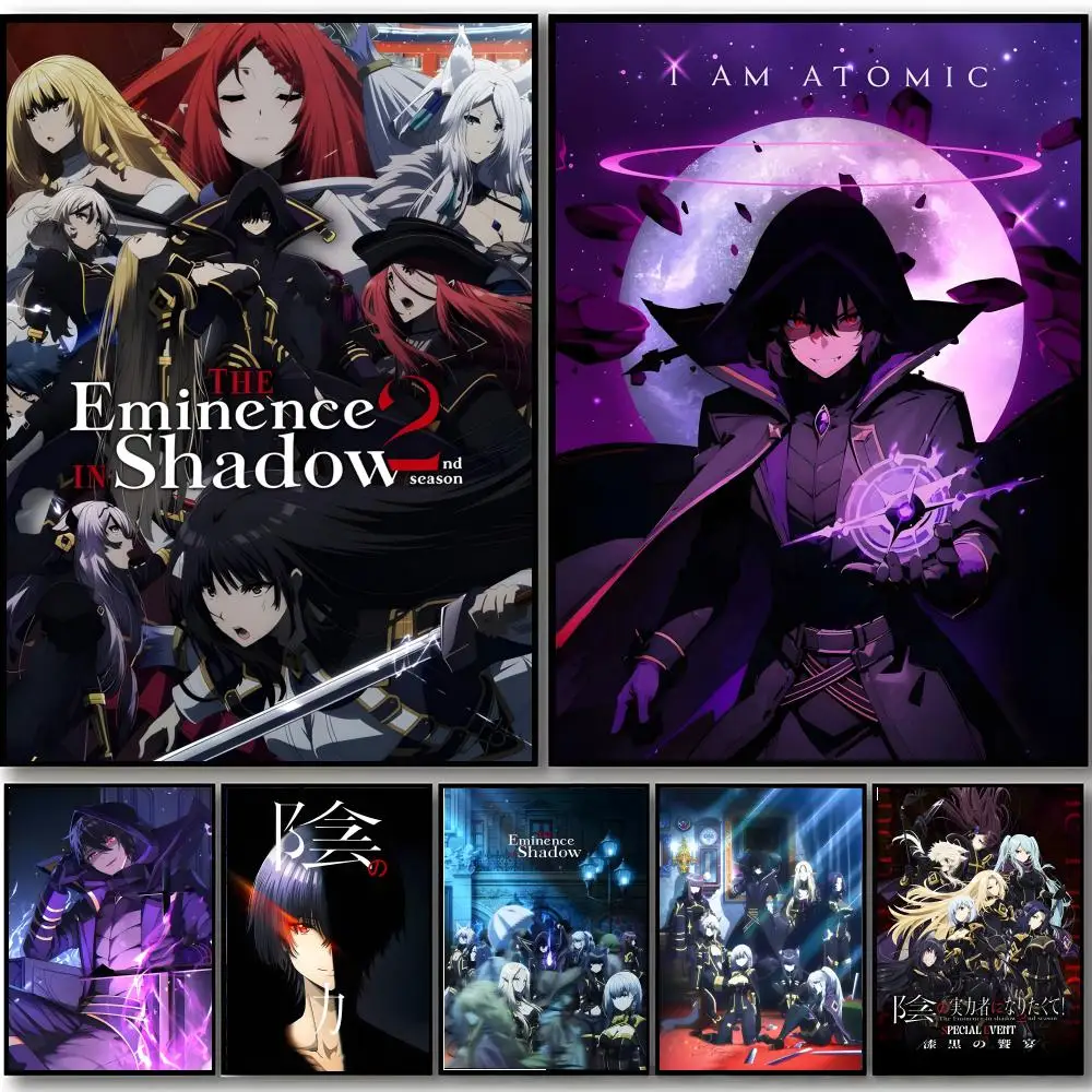T-The E-Eminence In Shadow Animation Poster HD-Kunstposter, selbstklebend, für die Wand, wasserfest, für Zuhause, Schlafzimmer, Bar, ästhetische Dekoration