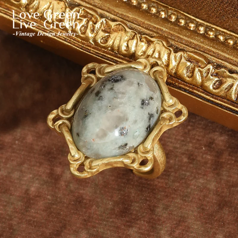 

Vintage Hexagon White Natural Stone Rings Antique Gold Color Wowan Accessories Jewelry Trends 2025 New Luxury High Quality