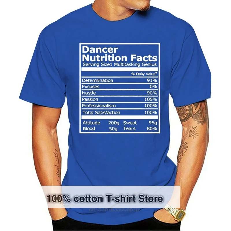 

Dancer Nutrition Facts Funny T-Shirt for Dancers Brand Clothing Harajuku T Shirt Women Fashion Cotton Slim Top Tees