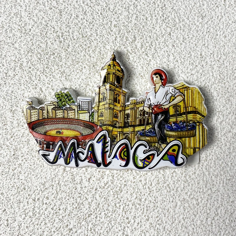 Malaga, Spain tourist souvenirs ins High Appearance level cultural decorative logo Church magnetic fridge magnets