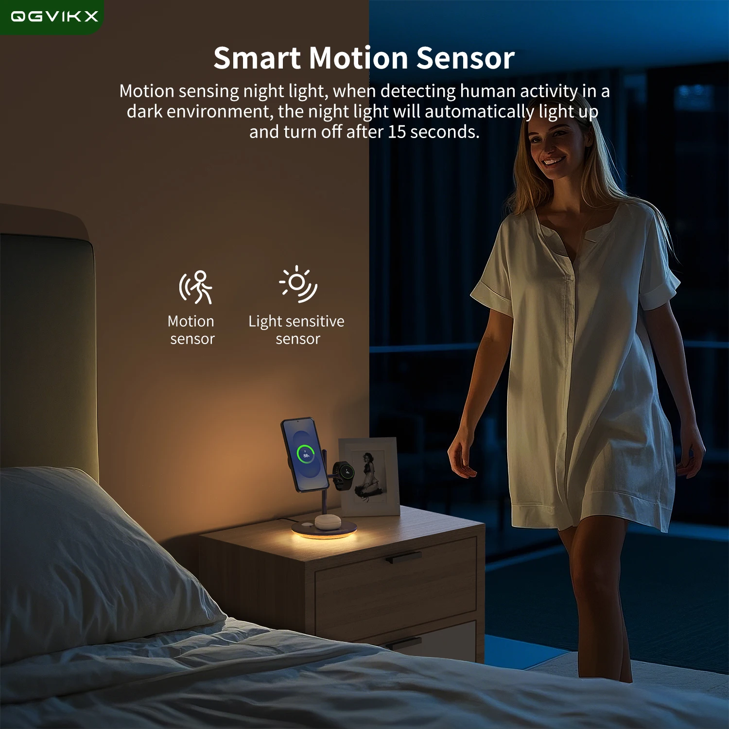 4-в-1 Беспроводная зарядная станция с магнитным охлаждением TEC Беспроводное зарядное устройство Qi2 15 Вт для телефонов Magsafe Apple Samsung, часов и наушников