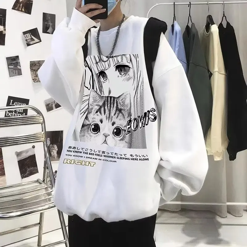 Pullovers Male 2023 New Top Japan Harajuku Anime Men Women Long Sleeves Men Autumn Winter Warm Hip Hop Fashion Sweatshirts