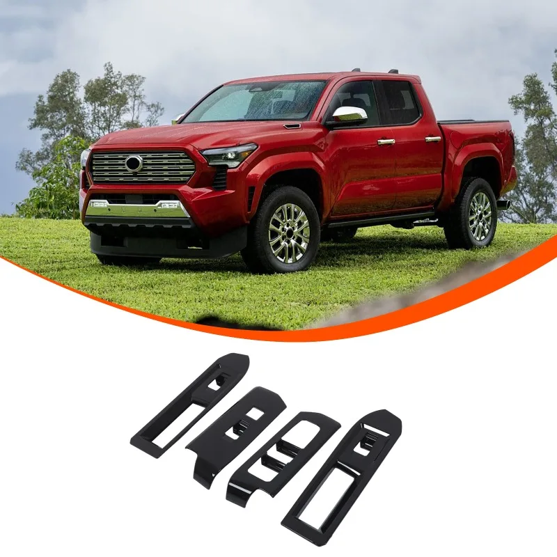 

4PCS ABS Window Switch Trim Glass Lift Frame for 2024+ Toyota Tacoma Car Accessories
