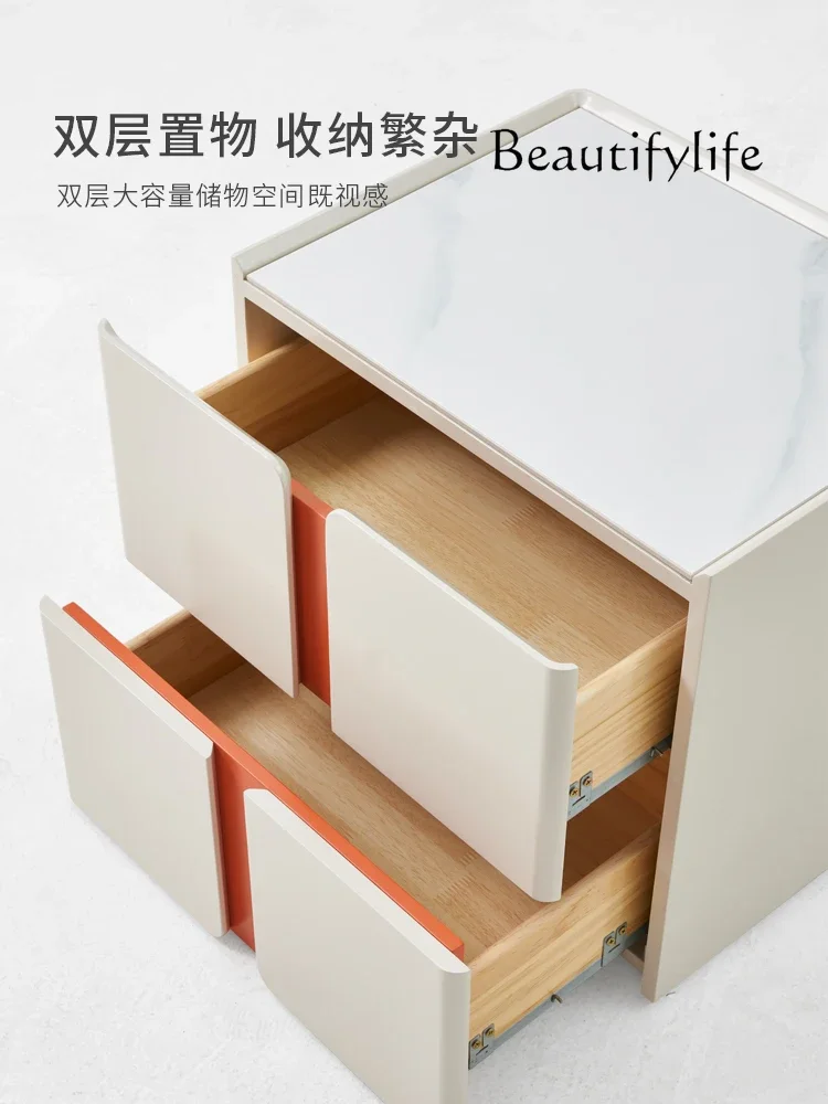 طاولة بجانب السرير إيطالية بسيطة II Kp، تخزين منزلي لغرفة النوم، كابينة طلاء فنية ذات سعة كبيرة لسطح المكتب مطابقة الألوان #4