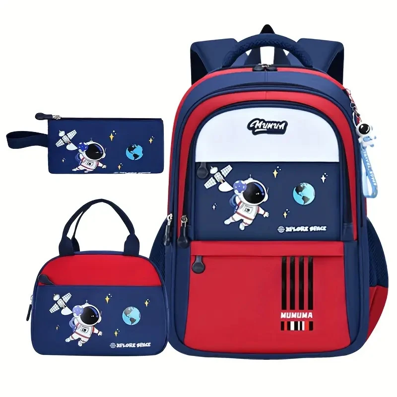 

=Astronaut Elementary School Backpack Three-Piece Set for Children