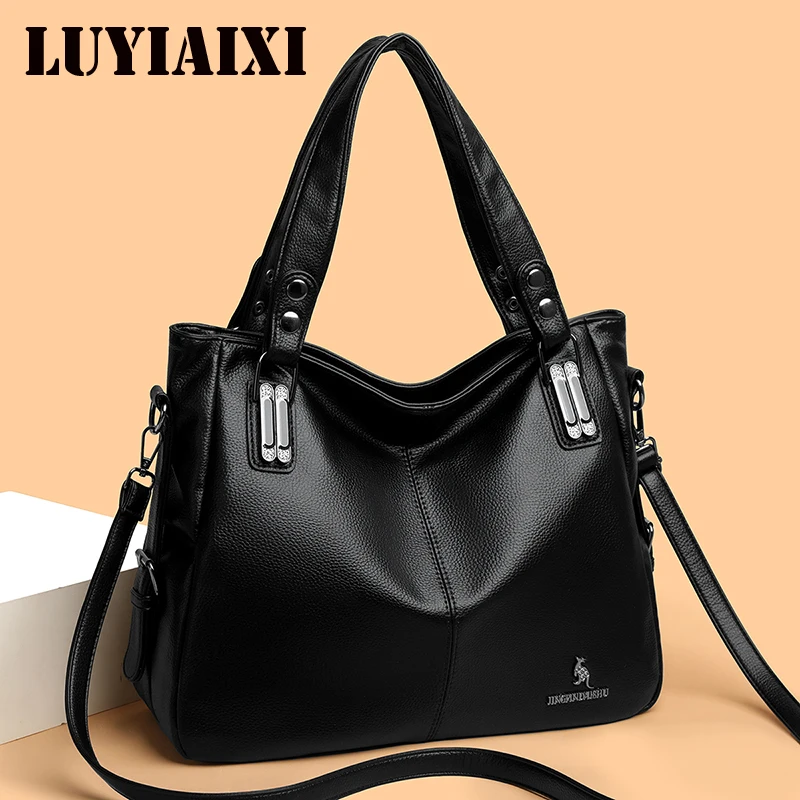 

Genuine Brand Pu Leather Handbags for Women Casual Shoulder Bags Luxury Designer Ladies Large Capacity Crossbody Messenger Bags