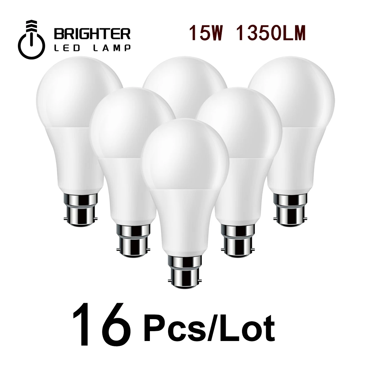 

16PCS 2022 Focos High Brightness LED Bulb Lamps A60 E27 B22 AC220V-240V 15W Power 3000K/4000K/6000K Lampada Energy Saving Lamp