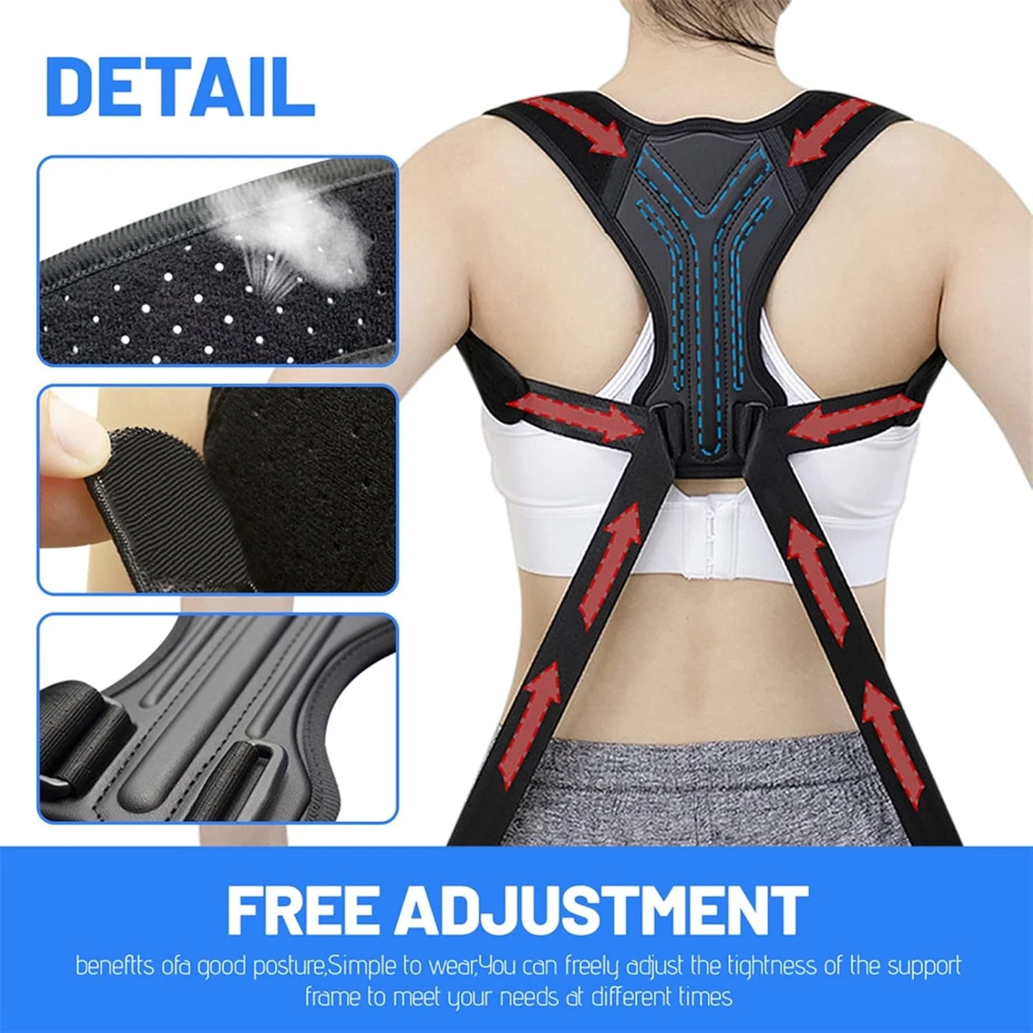 Back Corrector Back Posture Corrector Corset Clavicle Spine Posture Correction Adjustable  Belt Pain Relief Traine Spine Posture